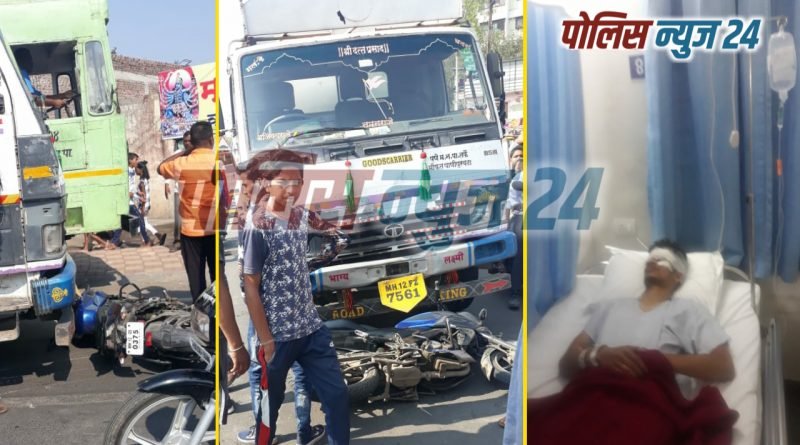 the-motorcycle-driver-was-seriously-injured-in-the-accident-of-a-tanker-and-a-motorcycle